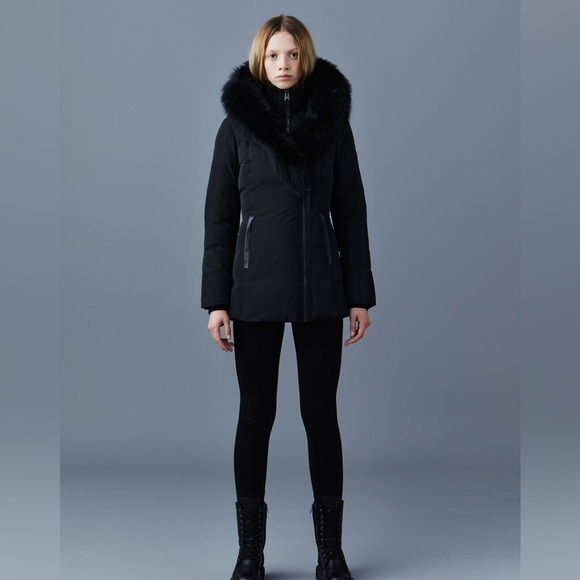 Mackage Adali Down Jacket with Blue Fox Fur XXS - Picture 2 of 10